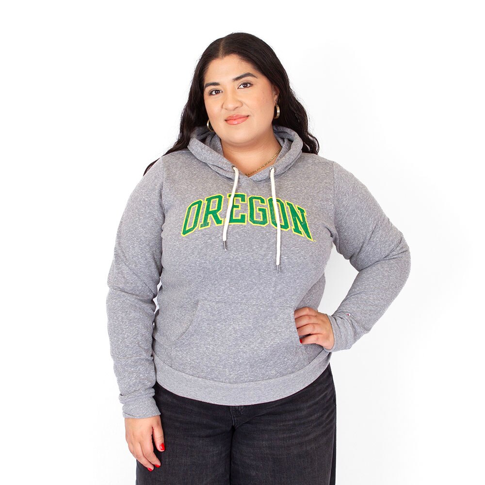 Arched Oregon, League, Grey, Hoodie, Polyester Blend, Women, Outline Style, Pullover, Sweatshirt, 944682